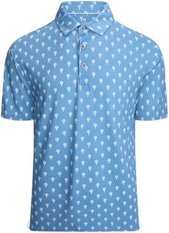 Alex Vando Mens Golf Shirt Moisture Wicking Print Performance Polo Shirt by AlexVando