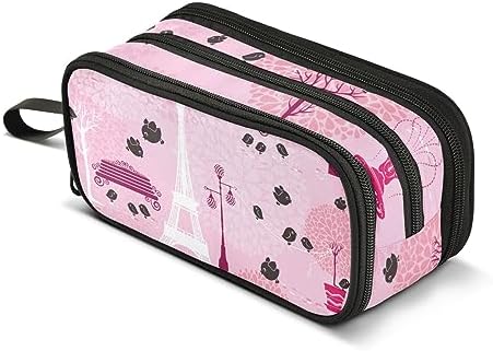 ZAZYXTJ Romantic Paris Eiffel Tower Pencil Case Large Capacity Pencil Pouch by ZAZYXTJ