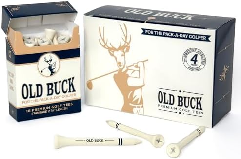 Old Buck 2 3/4" Bamboo Golf Tees, Premium Wooden Driver Tees in Cigarette-Style by Unknown