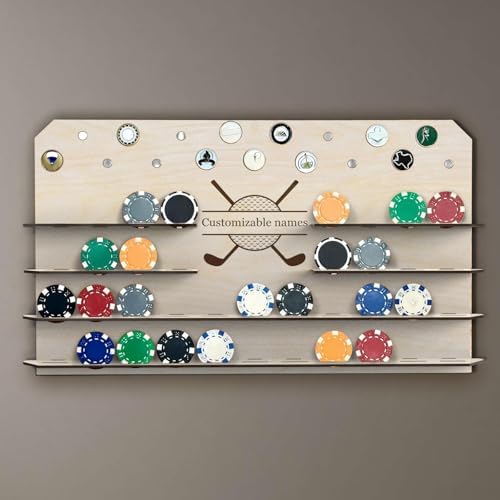 Personalized Golf Ball Marker Display, Wooden Golf Ball Display Case by DAUCHVNY