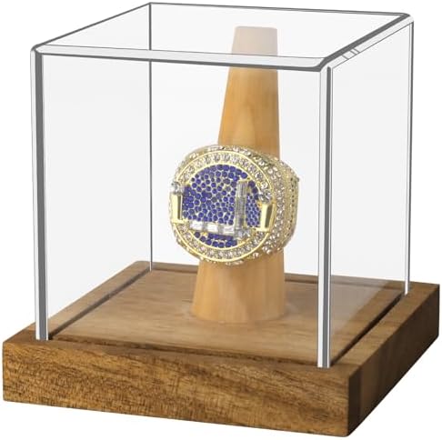 Hooqict Championship Ring Display Case Clear Acrylic Ring Case Display Box UV by Hooqict