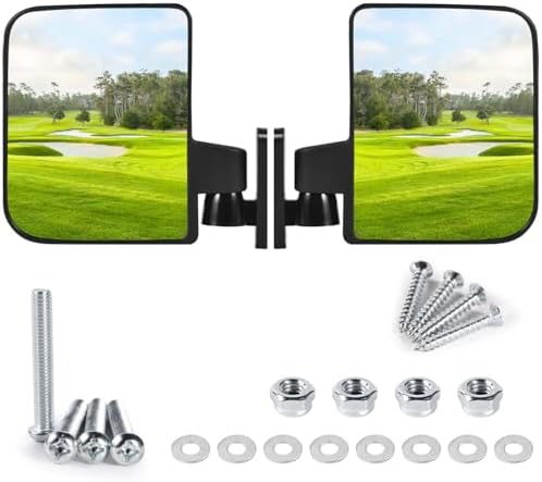 OBTANIM No Drilling Folding Adjustable Golf Cart Side Rear View Mirrors by OBTANIM