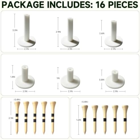 Rubber Golf Tees & Bamboo Tees Set, Various Specifications and Sizes - Image 2