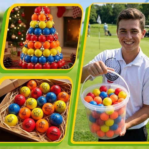 Vinsot 48 Pcs Golf Balls Bulk Solid Rubber Golf Soft Training Balls - Image 6
