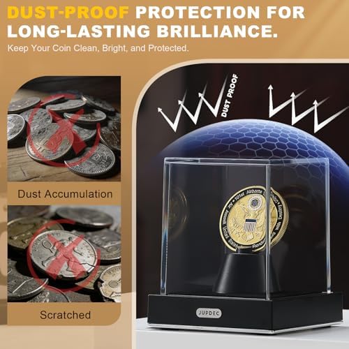 JupDec Coin Display Case, Dustproof Cube Showcase - Image 3
