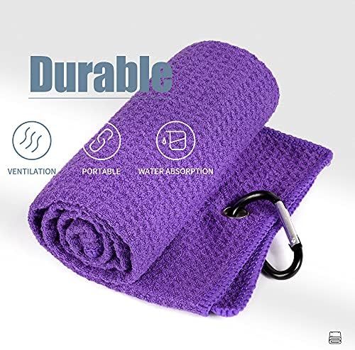 Mile High Life Microfiber Golf Towel, Waffle Pattern w Clip, Super Absorbent - Image 4