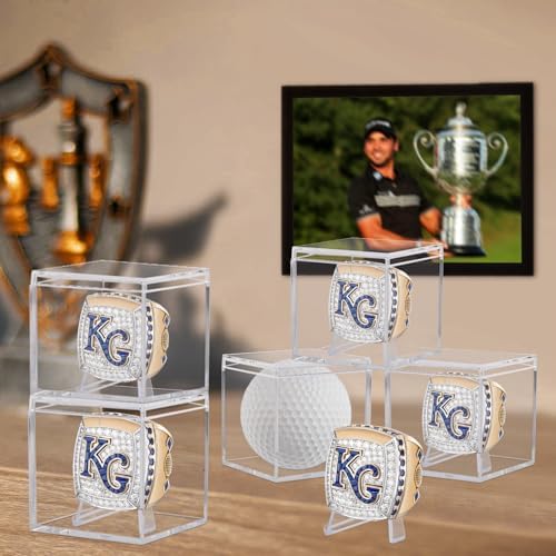 12 Pack Championship Ring Display Case Clear Acrylic Ring Case Display Box - Image 6