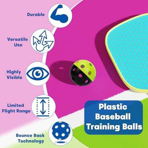Coopay 20/40 Pack Practice Baseball Softball Plastic Training Balls Lightweight - Image 3