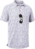 ZITY Men's Golf Shirts Short Sleeve Print Patterns Casual Collared Polo by ZITY