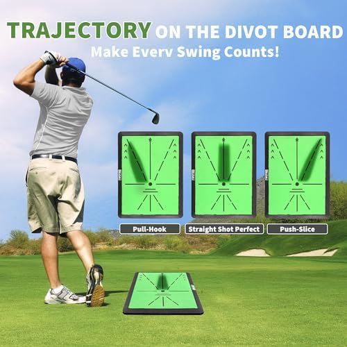 Fanshaw Portable Golf Mat with Swing Path Trajectory, 3-in-1 Hitting Mat - Image 5