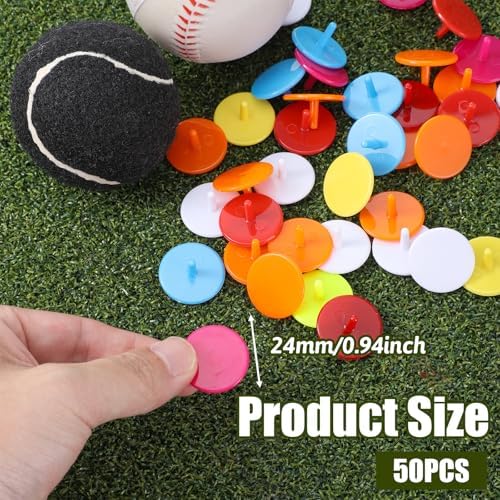 Styquenzer Golf Ball Marker, Bulk 50 Pcs Multicolor Plastic Round Golf Ball - Image 2