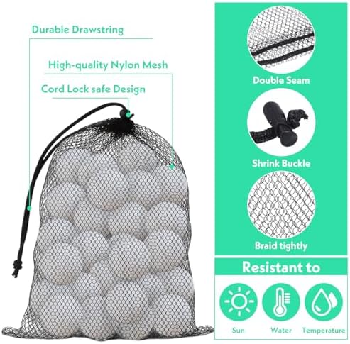 Grevosea 4 Pcs Mesh Bags with Drawstring, Nylon Mesh Golf Ball Bag Golf Storage - Image 3
