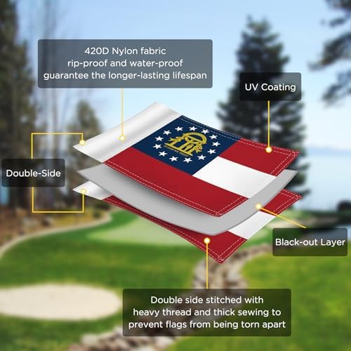 Georgia State Golf Flag 6x8 Inch – Double Sided 420D Nylon Mini Putting Green - Image 3