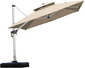 PURPLE LEAF Cantilever Outdoor Umbrella 9' x 9' Square Double Top, 3-Yr by PURPLELEAF