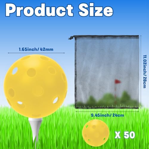 Coopay 50/100/200 Pack Practice Golf Balls, 42mm Plastic Golf Training Balls - Image 2