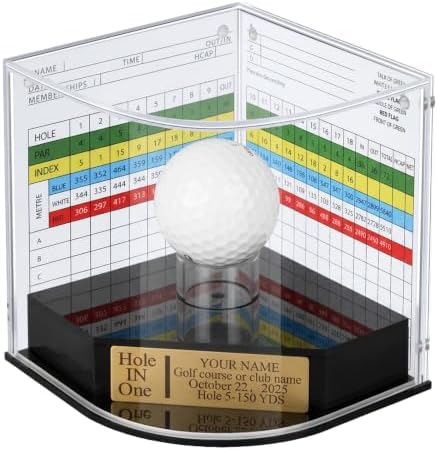Personalized Hole in One Golf Ball Display Case by Unknown