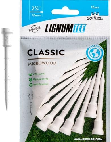 LIGNUM Tee - Classic Golf Tees - Sports Golf Tees - Anti Spin Head, Bio-Based by LIGNUMTEE