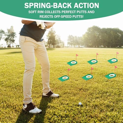 6 Pcs Golf Putting Cup and Flag Plastic Golf Hole Training Aids Training Putters - Image 4