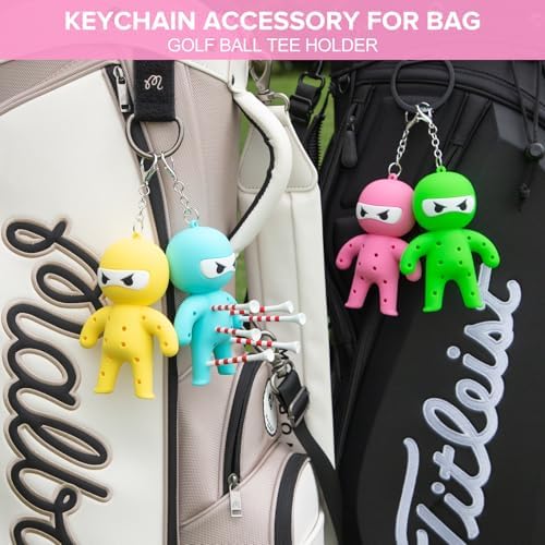 Golf Tee Holder, Ninja Portable Funny Golf Tees Holder Keychain Golf Gift Golf - Image 2