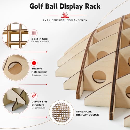 Wall Mount Golf Ball Display Rack Holds 78 Balls - Image 5