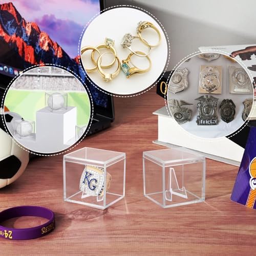 4 Pack Championship Ring Display Case Clear Acrylic Ring Case Display Box - Image 7