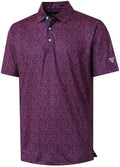 M MAELREG Mens Golf Shirt Short Sleeve Dry Fit Print Moisture Wicking by MAELREG