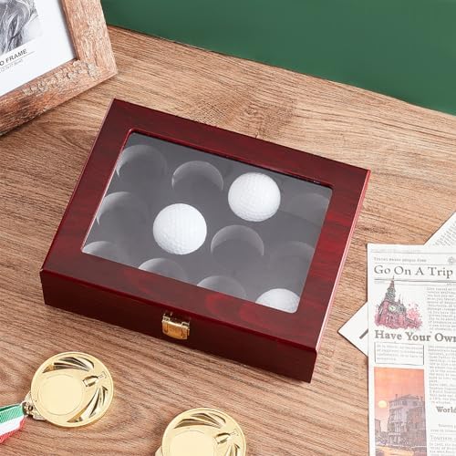 OLYCRAFT Golf Ball Display Case 12-Hole Wooden Display Box - Image 5
