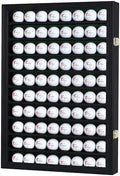 DisplayGifts 80 Golf Ball Display Case Cabinet Wall Rack Holder Solid Wood Frame by Display+Accessories