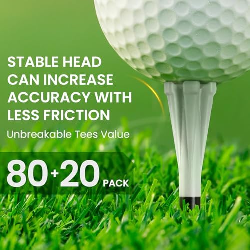 FINGER TEN Golf Tees Plastic 100 Pack - Image 2