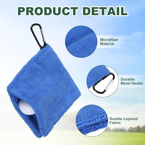 3Pcs Golf Ball Towel 5.5"x5.5" - Image 3