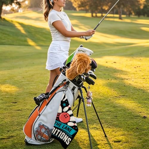 Red Bowling Sports Golf Towel - Image 7