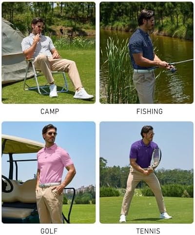 ZITY Mens Golf Polo Shirts Short Sleeve UPF 50+ Moisture Wicking Tshirt - Image 2