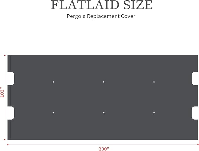 200x103 in Pergola Canopy Replacement Shade Cover Only, Dark Gray | Fits 10x10 - Image 3