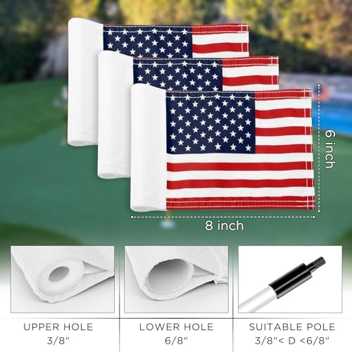 KINGTOP USA Mini Golf Flags, 6 x 8 in, Double-Sided, 6 Pack - Image 3