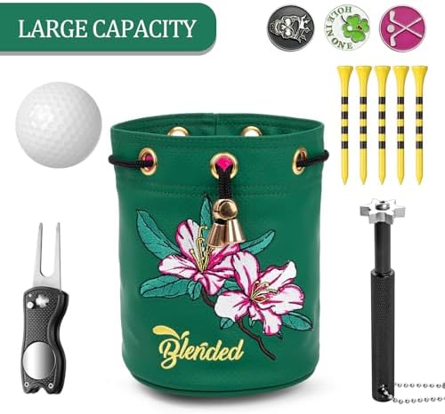 Golf Valuables Pouch, Bucket Waist Design Golf Pouch Bag Azalea Embroidery Tee - Image 5