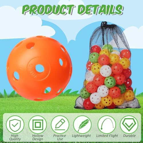 MiniInflat 80 Pcs Practice Golf Balls Plastic 42mm - Image 3