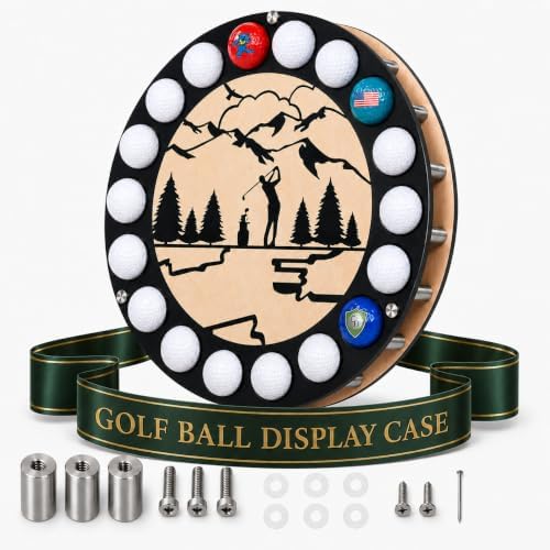 Circular Golf Ball Case Display, Golf Ball Display Case Wall Mount by Unknown