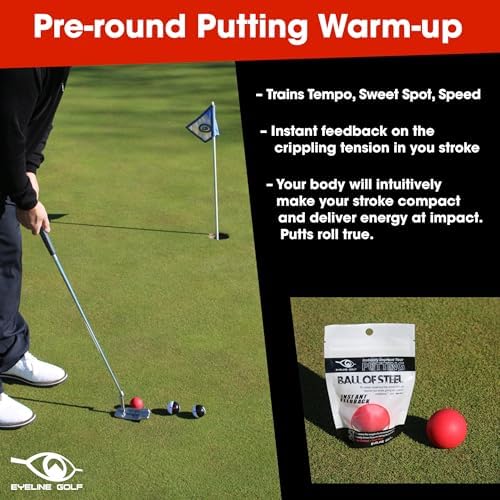 EyeLine Golf Weighted Heavy Putting Ball of Steel, Silicon Padding, Instant - Image 2