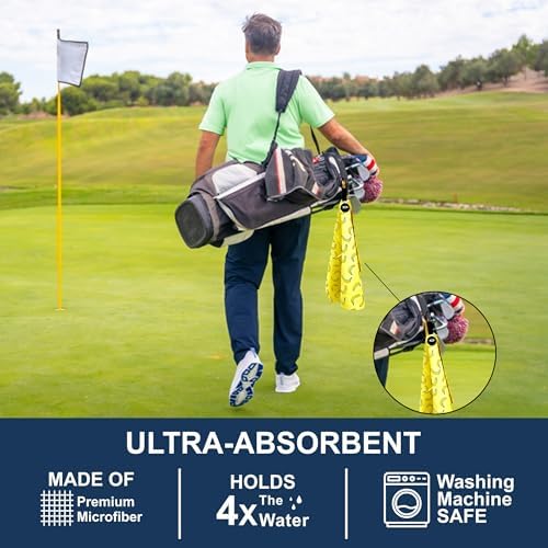 Magnetic Microfiber Waffle Golf Towel Large 16"x24" Clean - Image 4