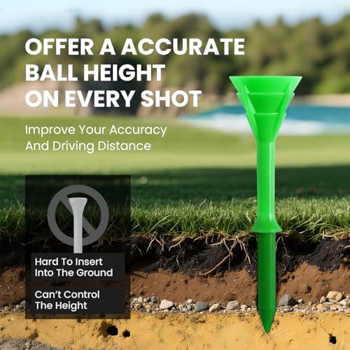 FINGER TEN Unbreakable Golf Tees Plastic 3 1/4 inch 50/100 Pack - Image 4