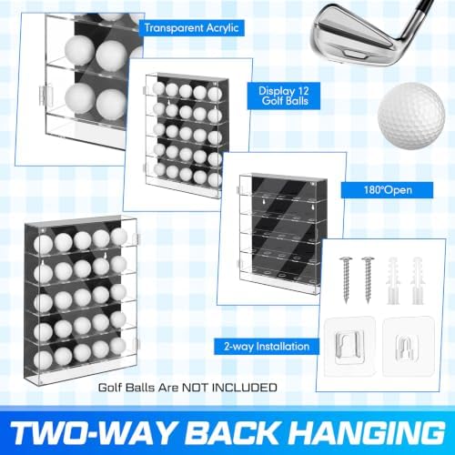 SiliFine Acrylic Golf Ball Display Case, 5-Tier Wall Mounted Holder - Image 5