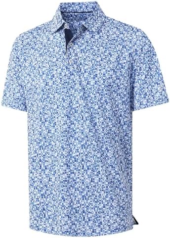M MAELREG Mens Golf Shirt Short Sleeve Dry Fit Print Moisture Wicking by MAELREG
