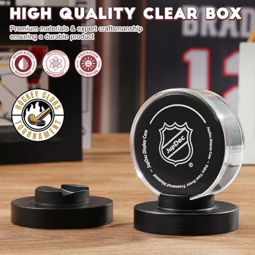 JupDec Hockey Puck Display Case Acrylic Clear Holder - Image 2