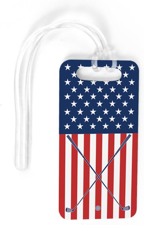 ChalkTalkSPORTS Golf Luggage & Bag Tag | USA Golfer | No Personalization on Back | Small