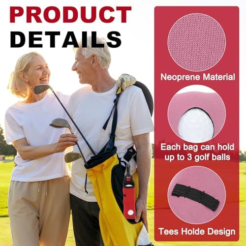 uxcell Golf Ball Carry Bag, Waist-Mounted Storage Bag Neoprene Golf Tee Holder - Image 3