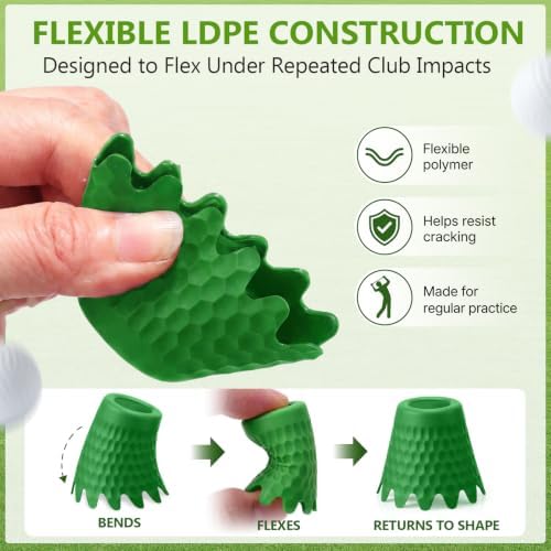 Foilswirl Golf Simulator Tees, 8 Fixed Heights Indoor Golf Mat Tees - Image 4