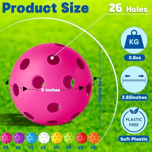Coopay 20/40 Pack Practice Baseball Softball Plastic Training Balls Lightweight - Image 2