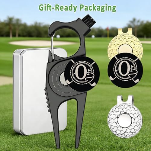 Golf Divot Tool with 2 Personalized Letter Ball Marker, 2 Magnetic Clip - Image 5