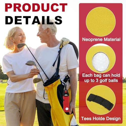 uxcell Golf Ball Carry Bag, Waist-Mounted Storage Bag Neoprene Golf Tee Holder - Image 3