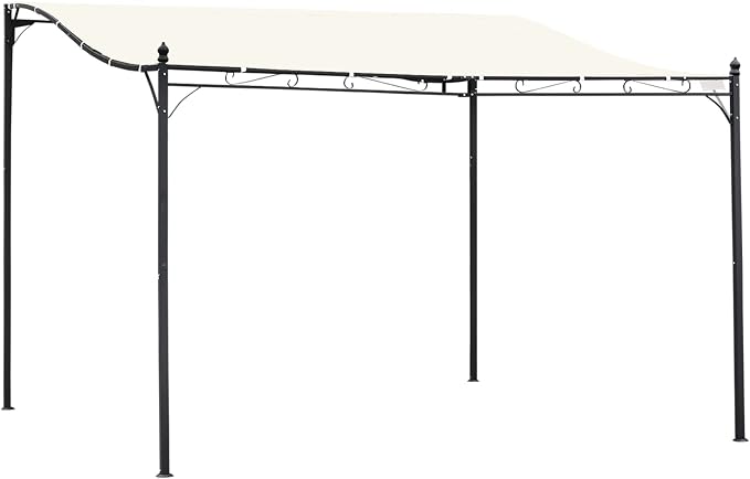 Outsunny 10' x 13' Steel Outdoor Pergola Gazebo Patio Canopy Cream White | by Outsunny